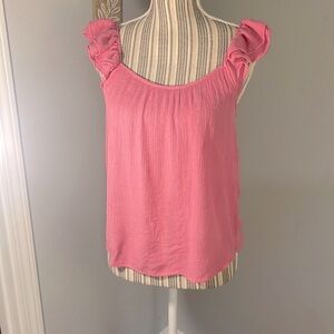Mine Pink Frill Sleeve Tie Back Blouse
